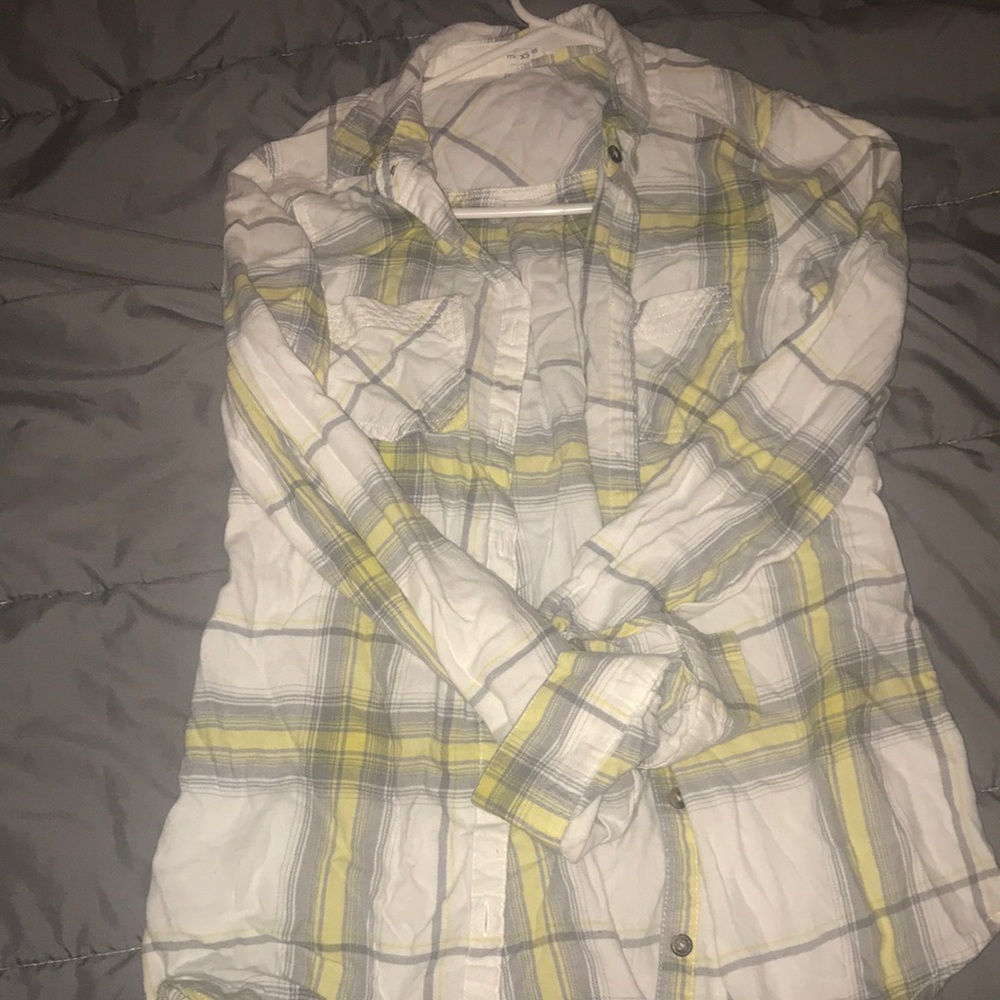 Yellow, grey, & white flannel